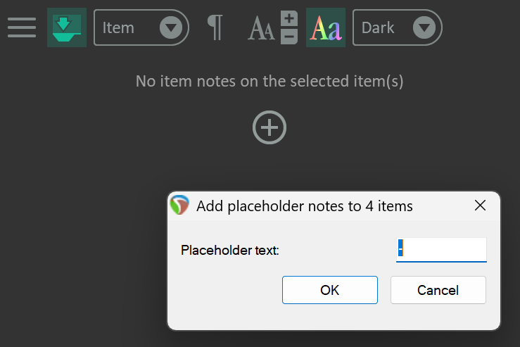 Adding item notes