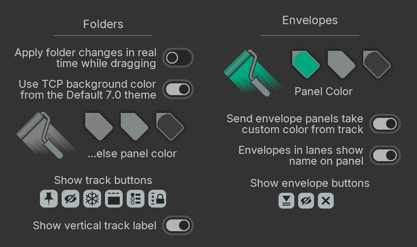 Settings page